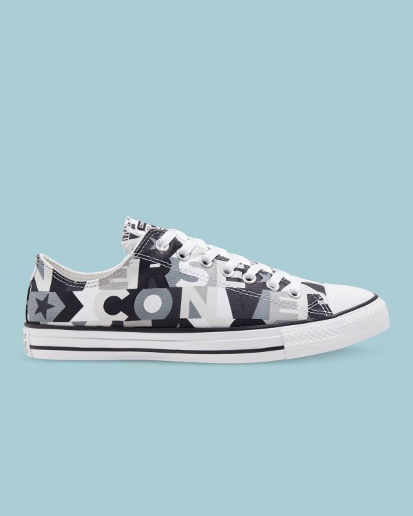 Converse Chuck Taylor All Star Logo Print Sort Sko Danmark - Converse Lave Sneakers Dame - 78621PCOI